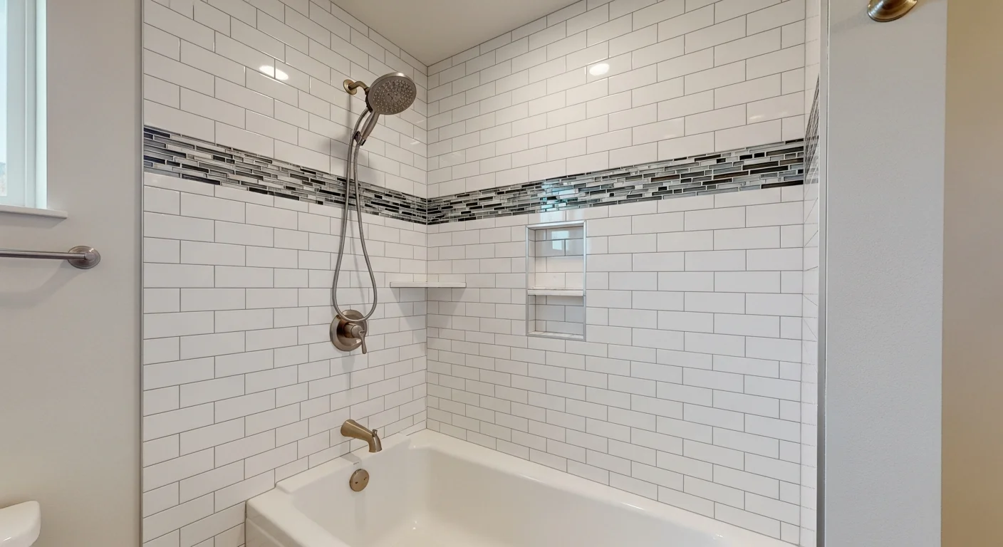 Bathroom tile installation with professional finishing