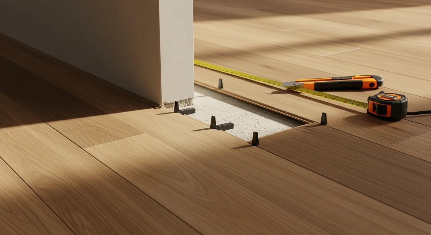 Freshly installed luxury vinyl plank flooring in a single-family home in Kuna, ID, showing wood-look planks running across an open-concept living and dining area. Natural light from large windows highlights the plank texture and clean edge transitions along the baseboards.